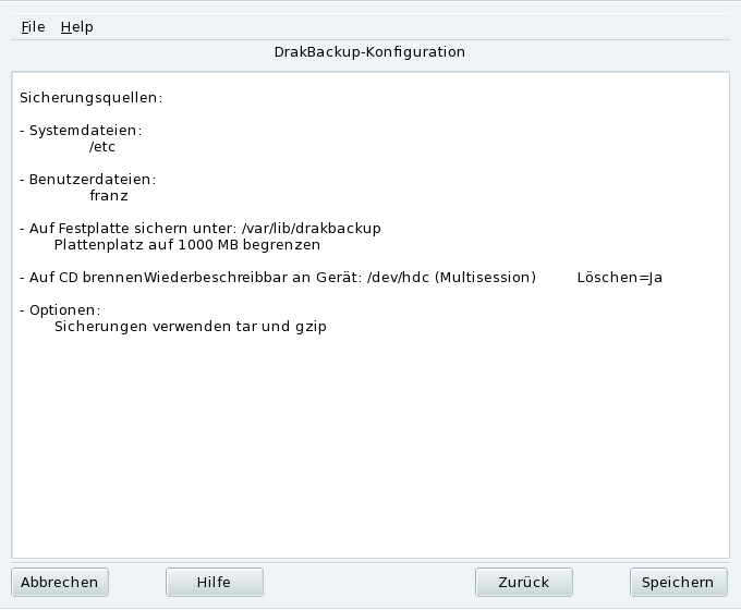 Prüfung der Parameter