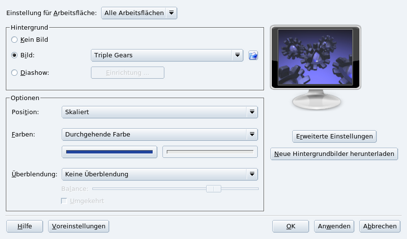 Ändern des KDE Desktophintergrundes