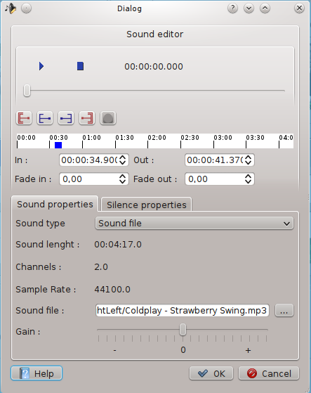 sound editor window