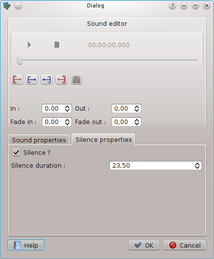 Sound editor for silence